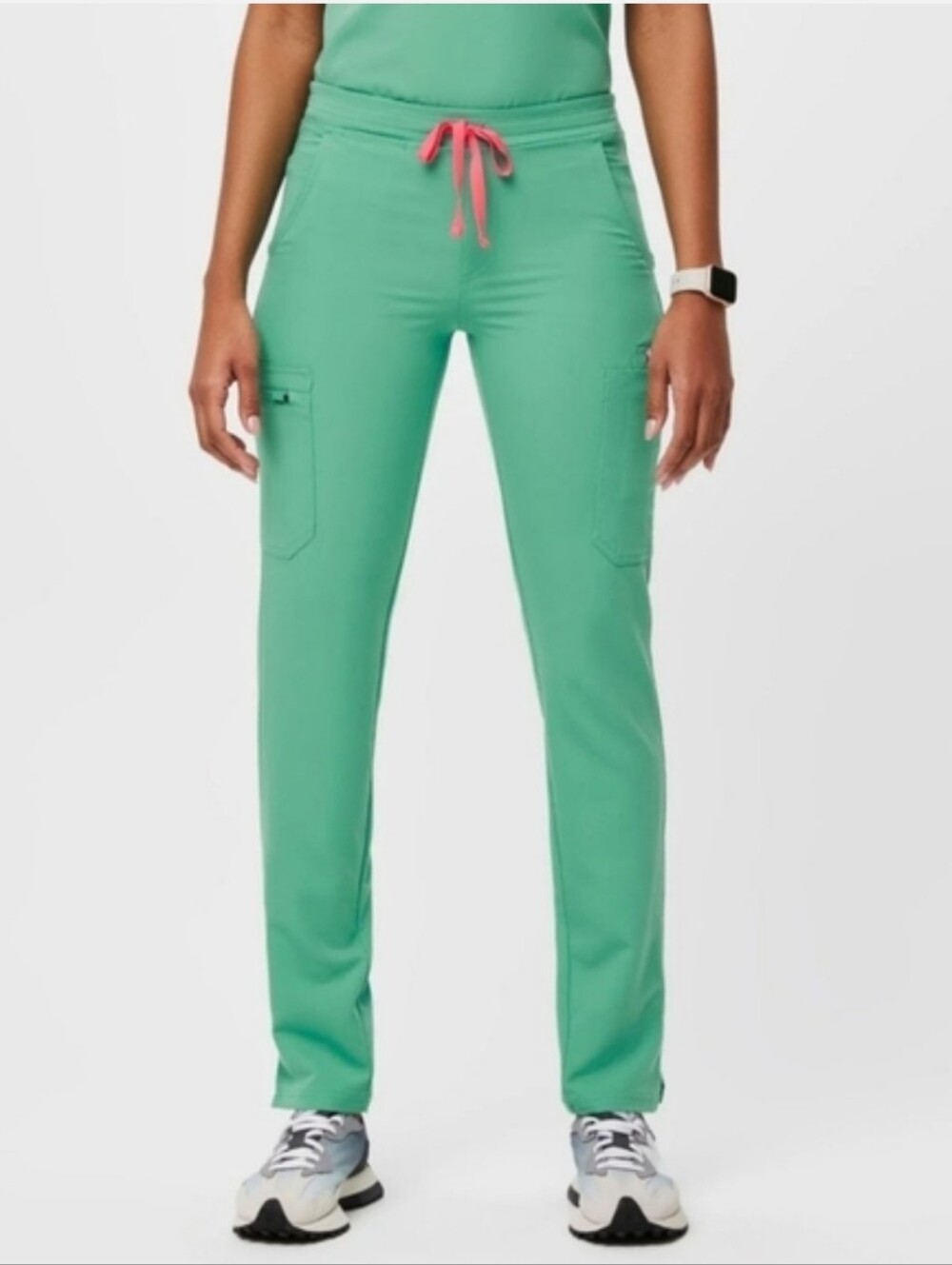 Figs High Waisted Yola Skinny Scrub Pants Surgical Green Small